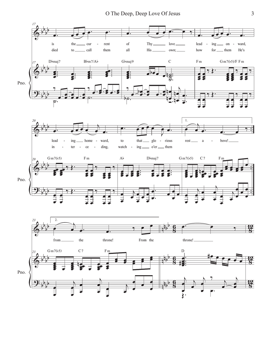O The Deep, Deep Love Of Jesus (Unison choir) Unison Choir scores gallery preview page 4