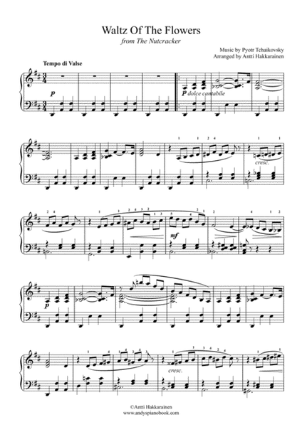 Waltz Of The Flowers from The Nutcracker (abbreviated version) - Piano image number null