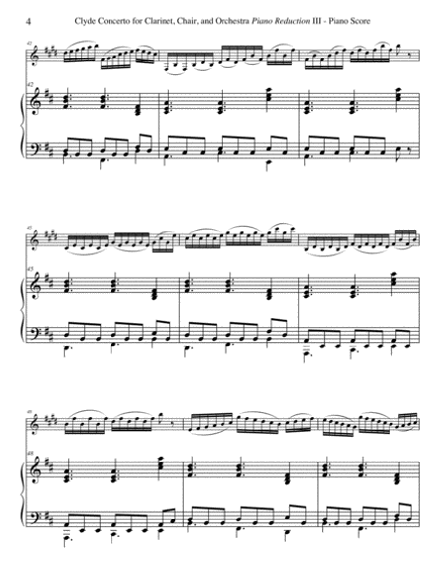 Concerto for Clarinet, Chair, and Orchestra. Piano Reduction. Movement III. Moderato. Clarinet Solo scores gallery preview page 6