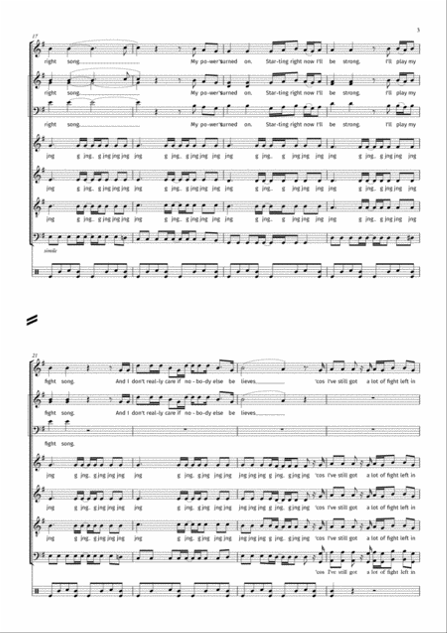 Fight Song 4-Part scores gallery preview page 3