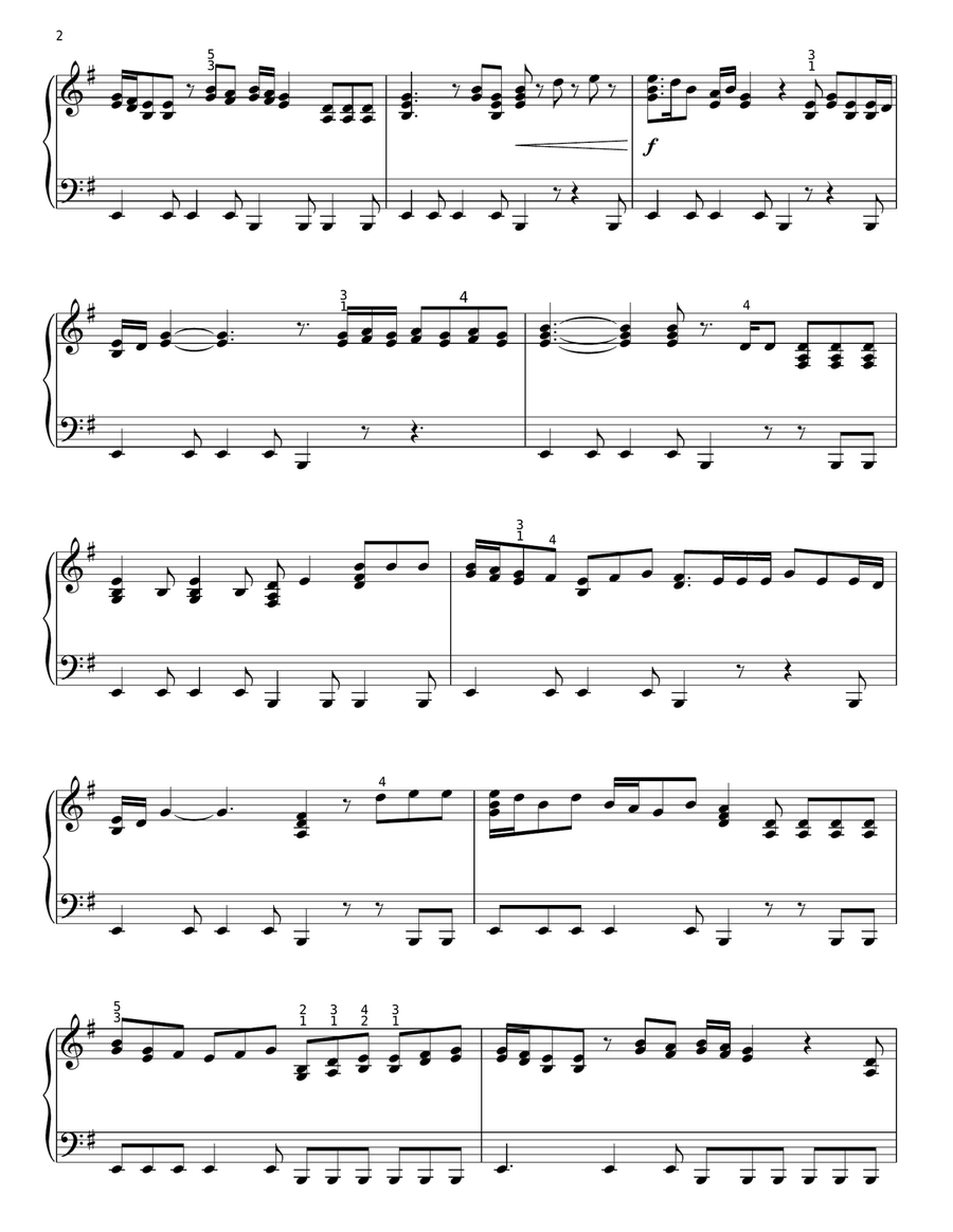 Fallin' Piano Solo scores gallery preview page 2