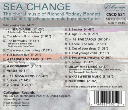 Sea Change: Choral Music of Ri