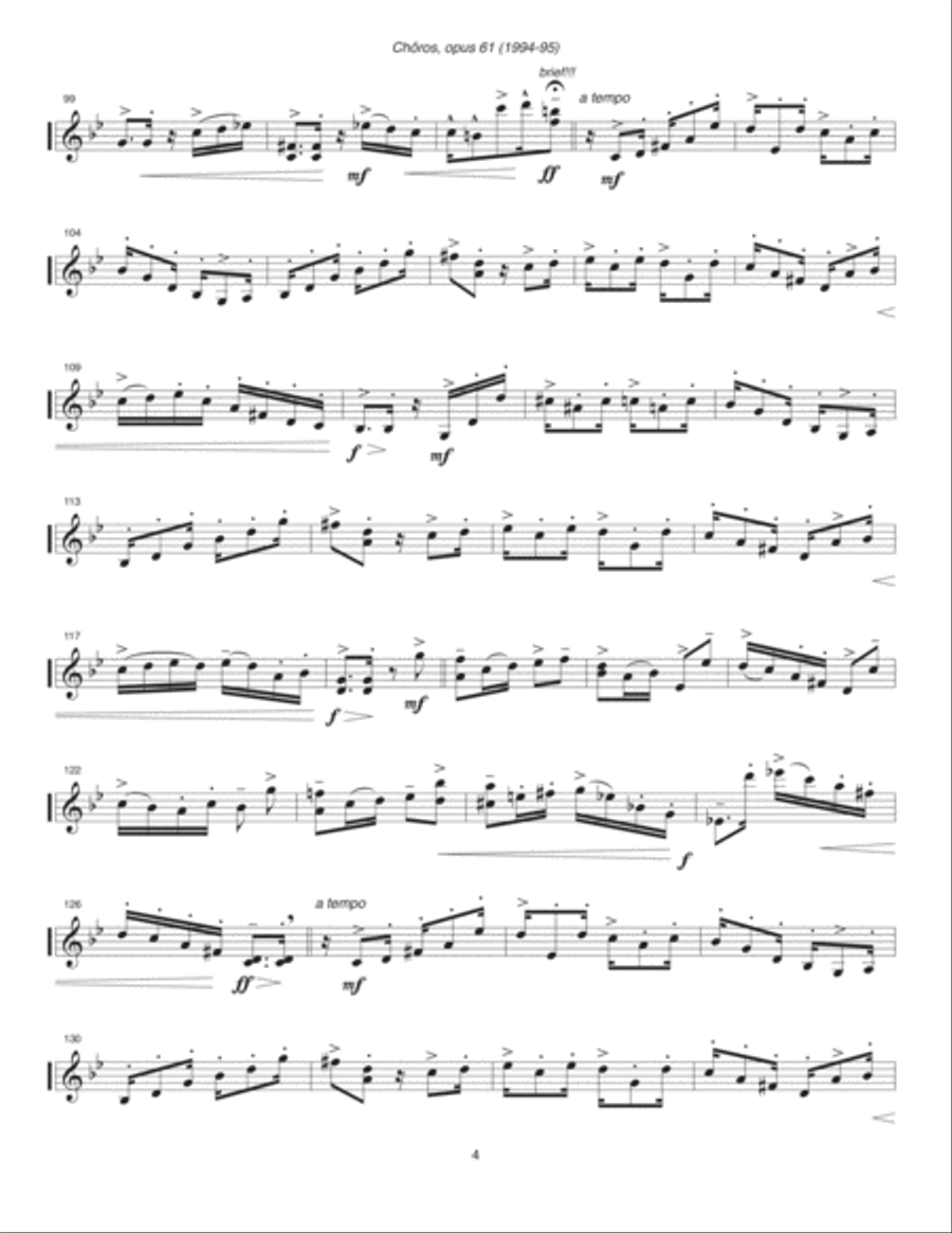 Chôros, opus 61 (1994-95) for solo violin Violin Solo scores gallery preview page 6