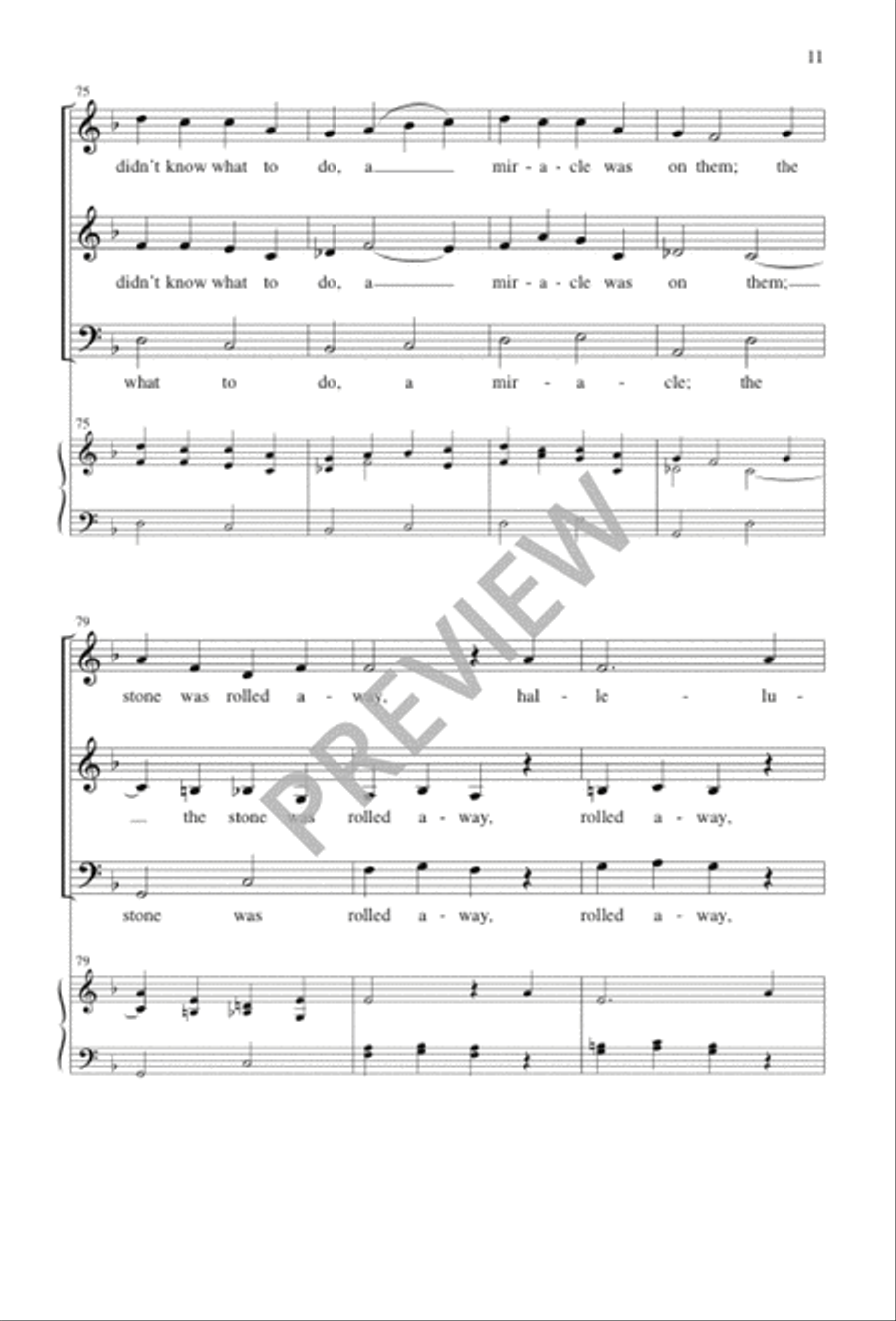 The Angel Rolled the Stone Away 3-Part scores gallery preview page 12