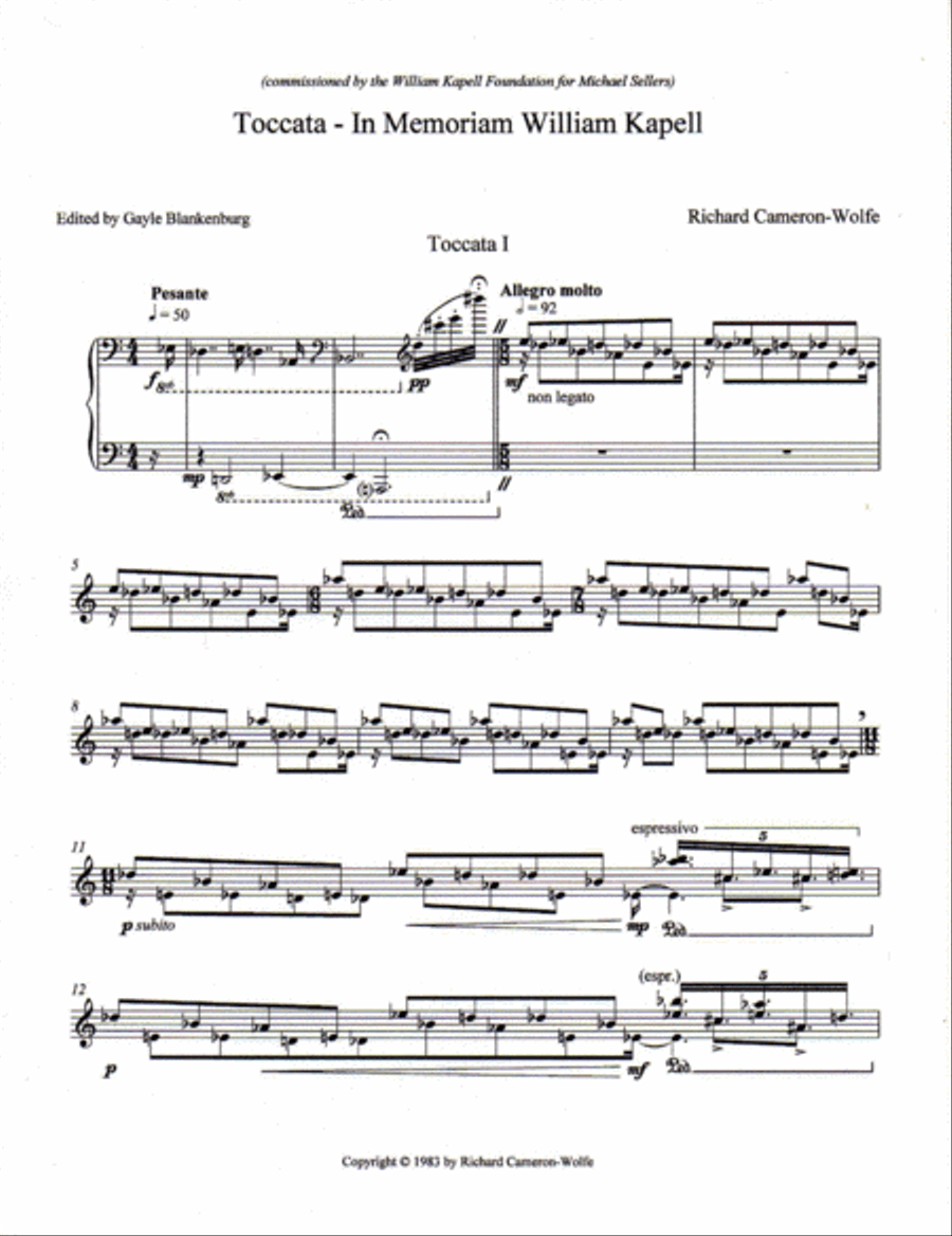 [Cameron-Wolfe] Toccata: In Memoriam William Kapell