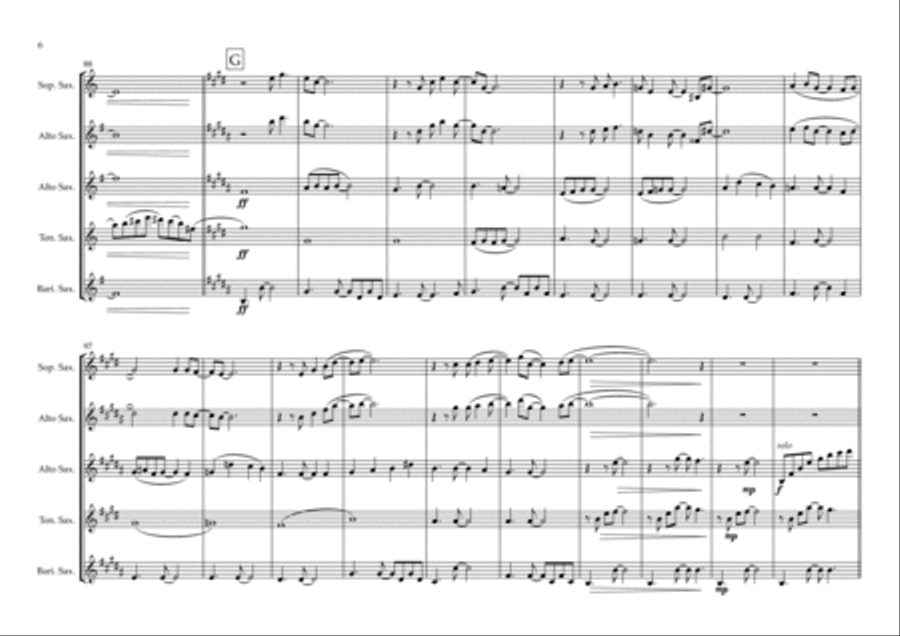 Just The Way You Are Saxophone Quartet scores gallery preview page 6