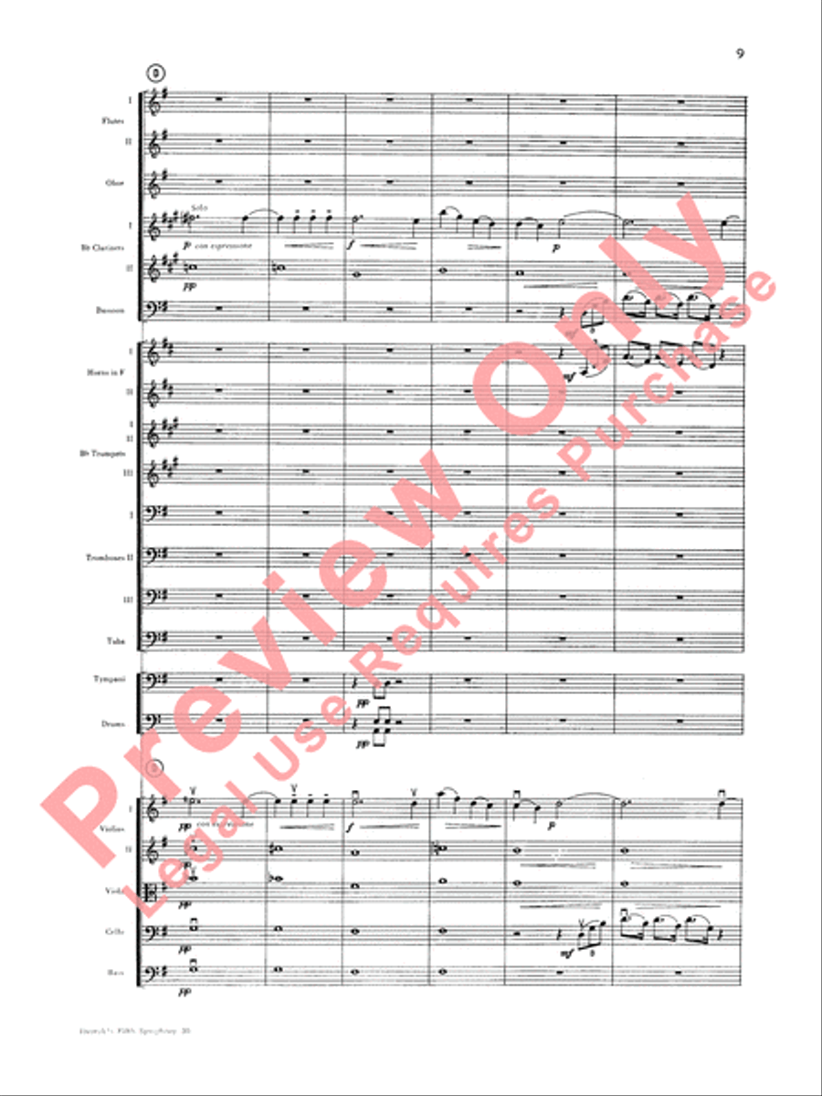 Dvorák's Fifth Symphony (New World, Fourth Movement) Full Orchestra scores gallery preview page 10
