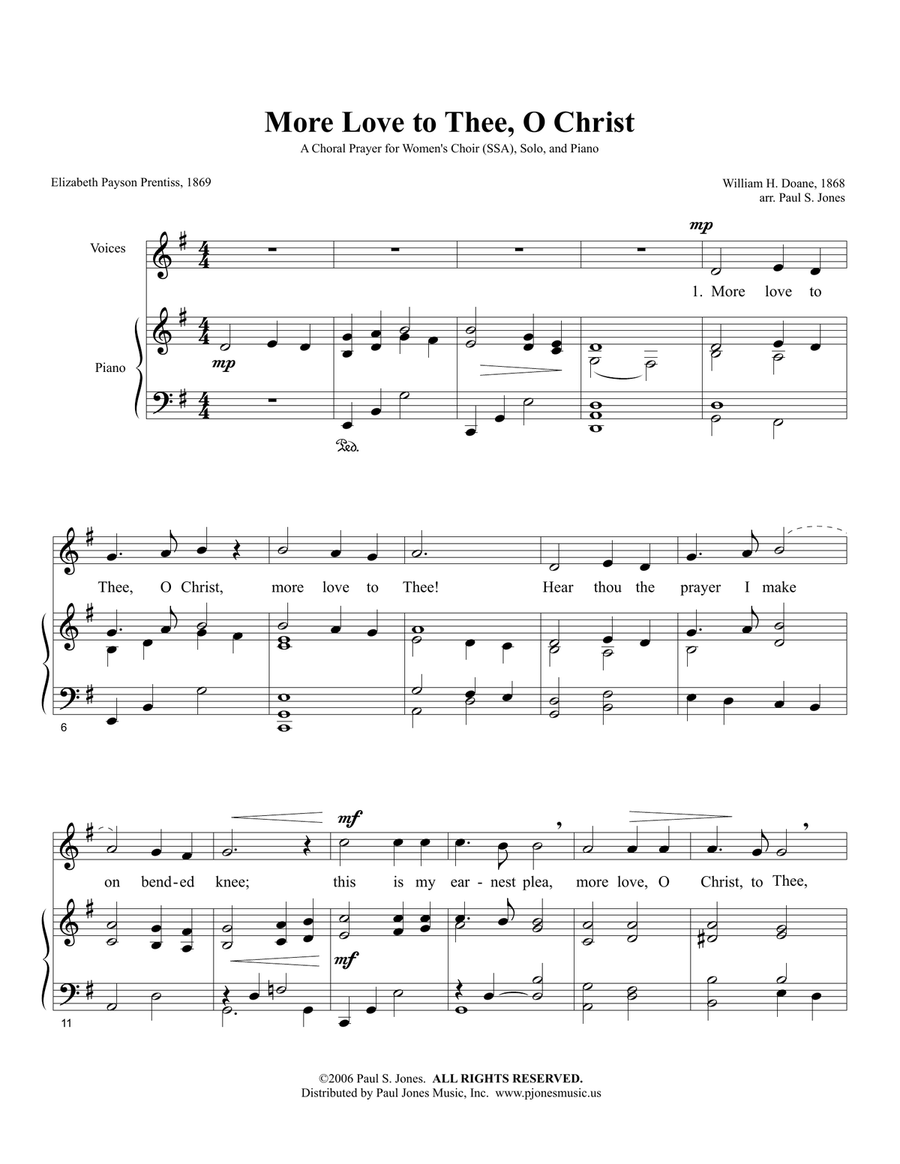 More Love to Thee (SSA) More Love to Thee (SSA) SSA scores gallery preview page 1