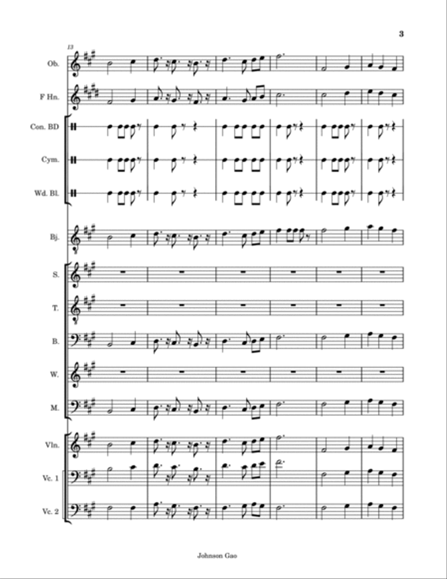 大風歌. The Great Wind Song (Liu Bang's Poem) Choir scores gallery preview page 3