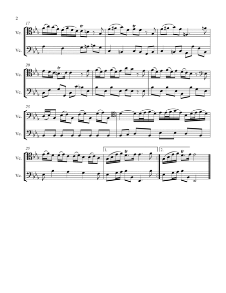 Sonata for Two Celli in E Flat RV39 Movement I