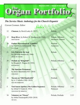 Book cover for Organ Portfolio May/June 2021 - Digital