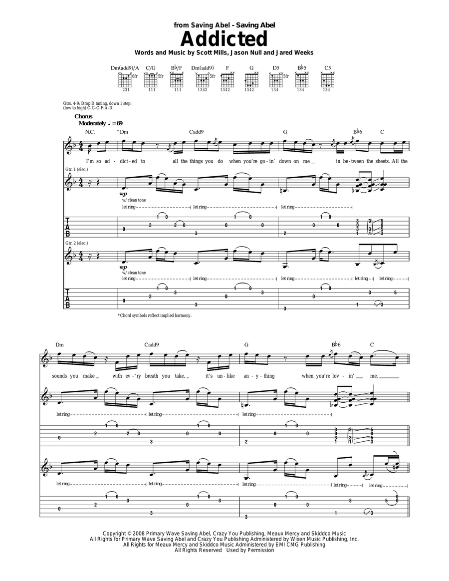 Addicted Addicted Acoustic Guitar scores gallery preview page 1