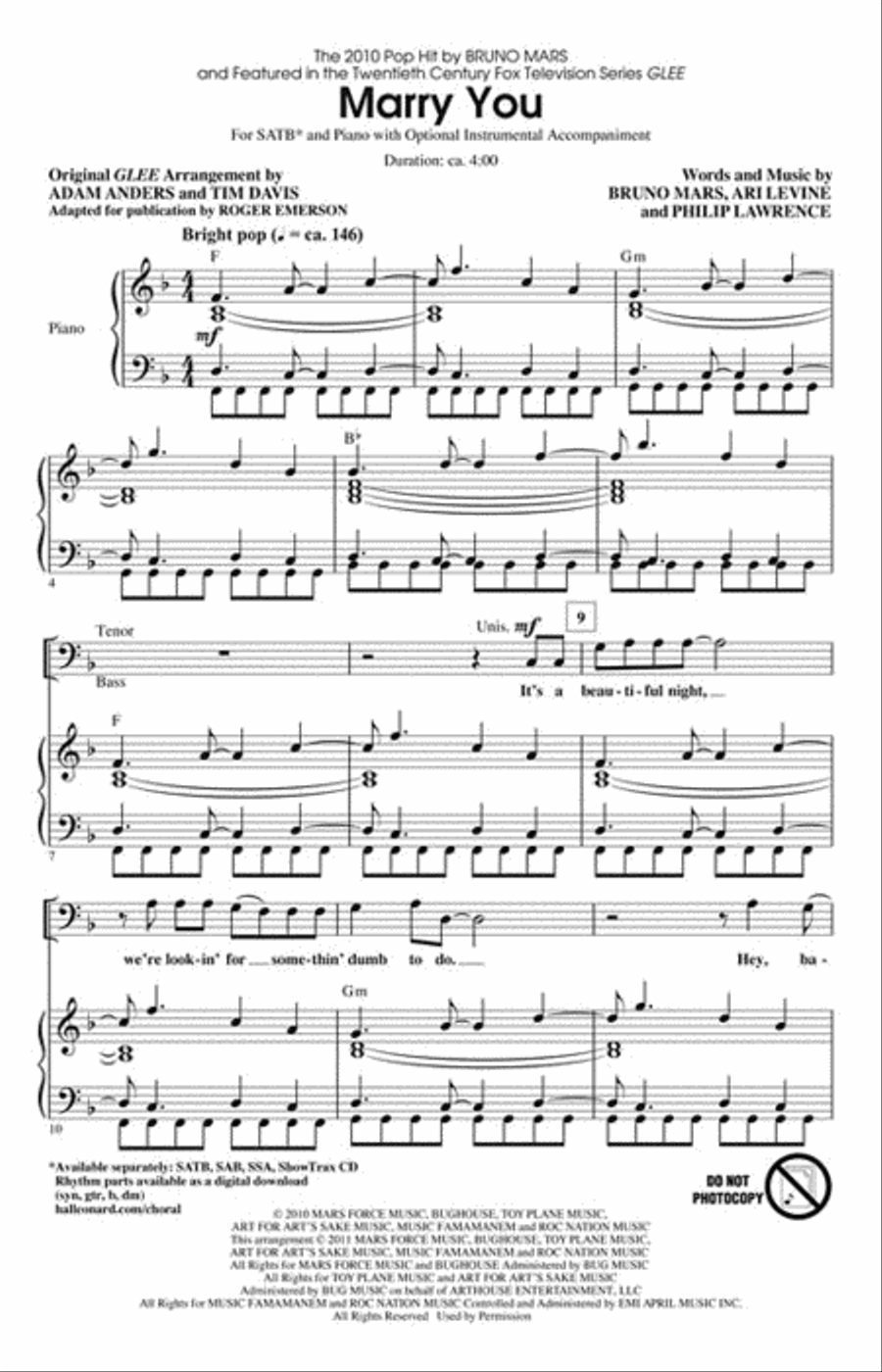 Marry You 4-Part scores gallery preview page 2