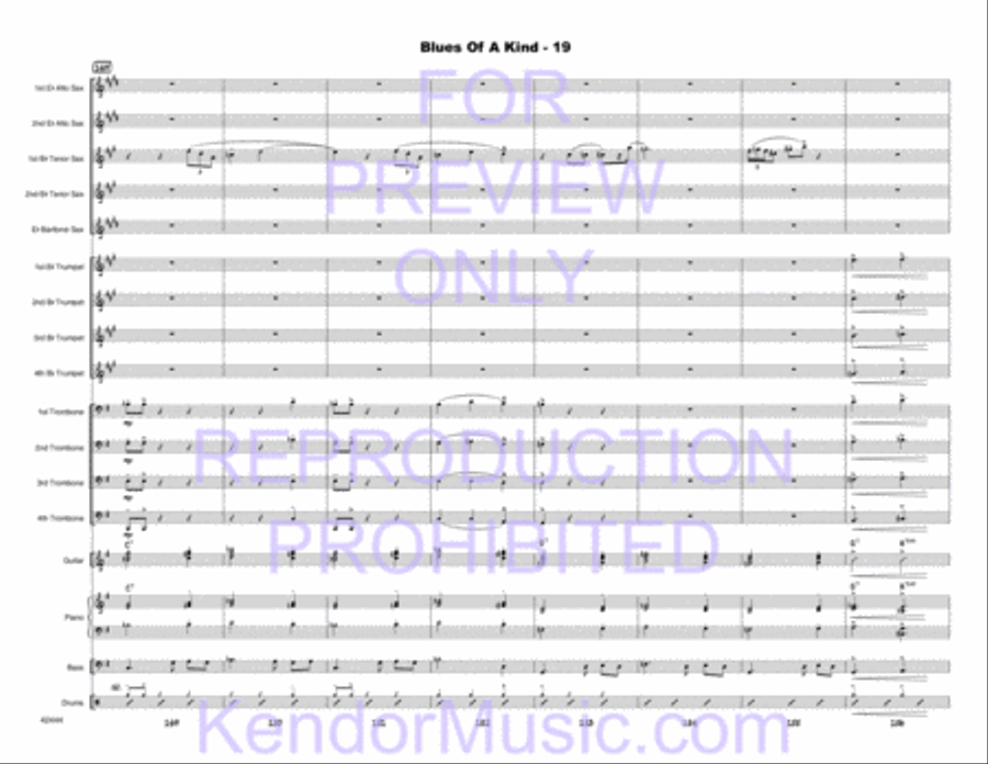 Blues Of A Kind (Full Score) Jazz Ensemble scores gallery preview page 21