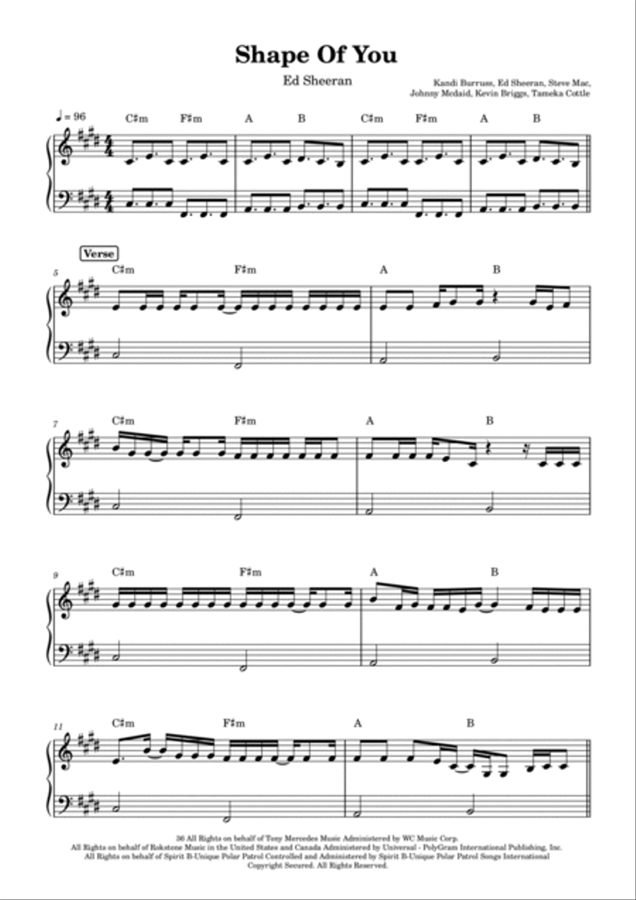 Shape Of You Shape Of You Voice scores gallery preview page 1