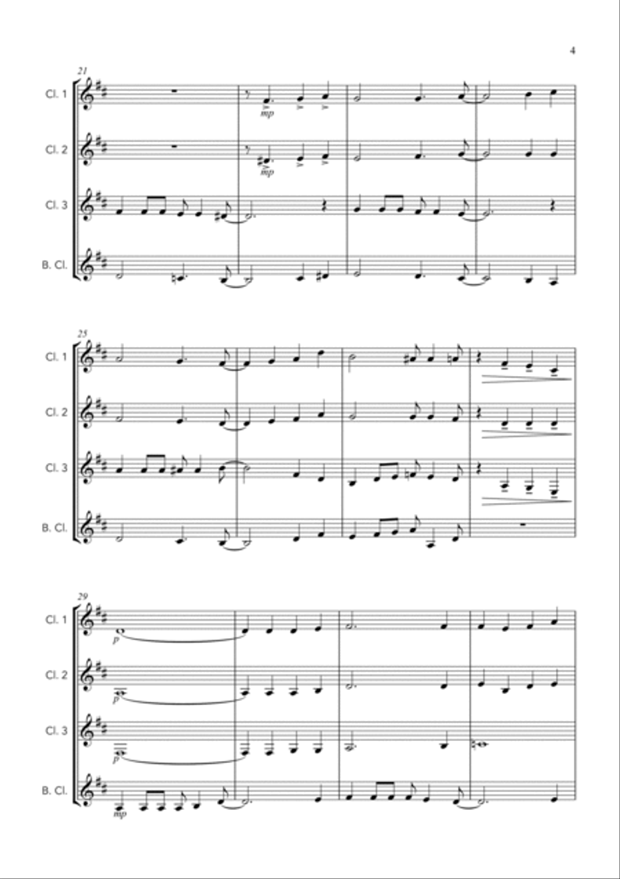 A Shining Light (This Little Light of Mine) - For Clarinet Quartet Clarinet Quartet scores gallery preview page 5