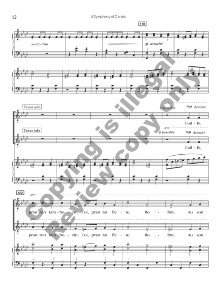A Symphony of Carols (Choral Score) A Symphony of Carols (Choral Score) TTBB scores gallery preview page 22