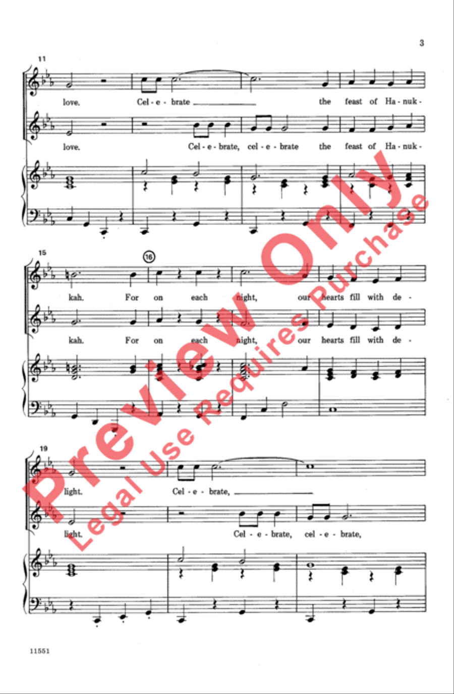 Celebrate Hanukkah 2-Part scores gallery preview page 3