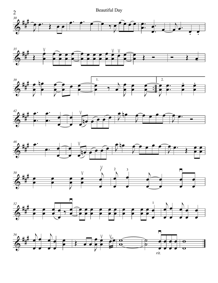 Beautiful Day String Quartet scores gallery preview page 6