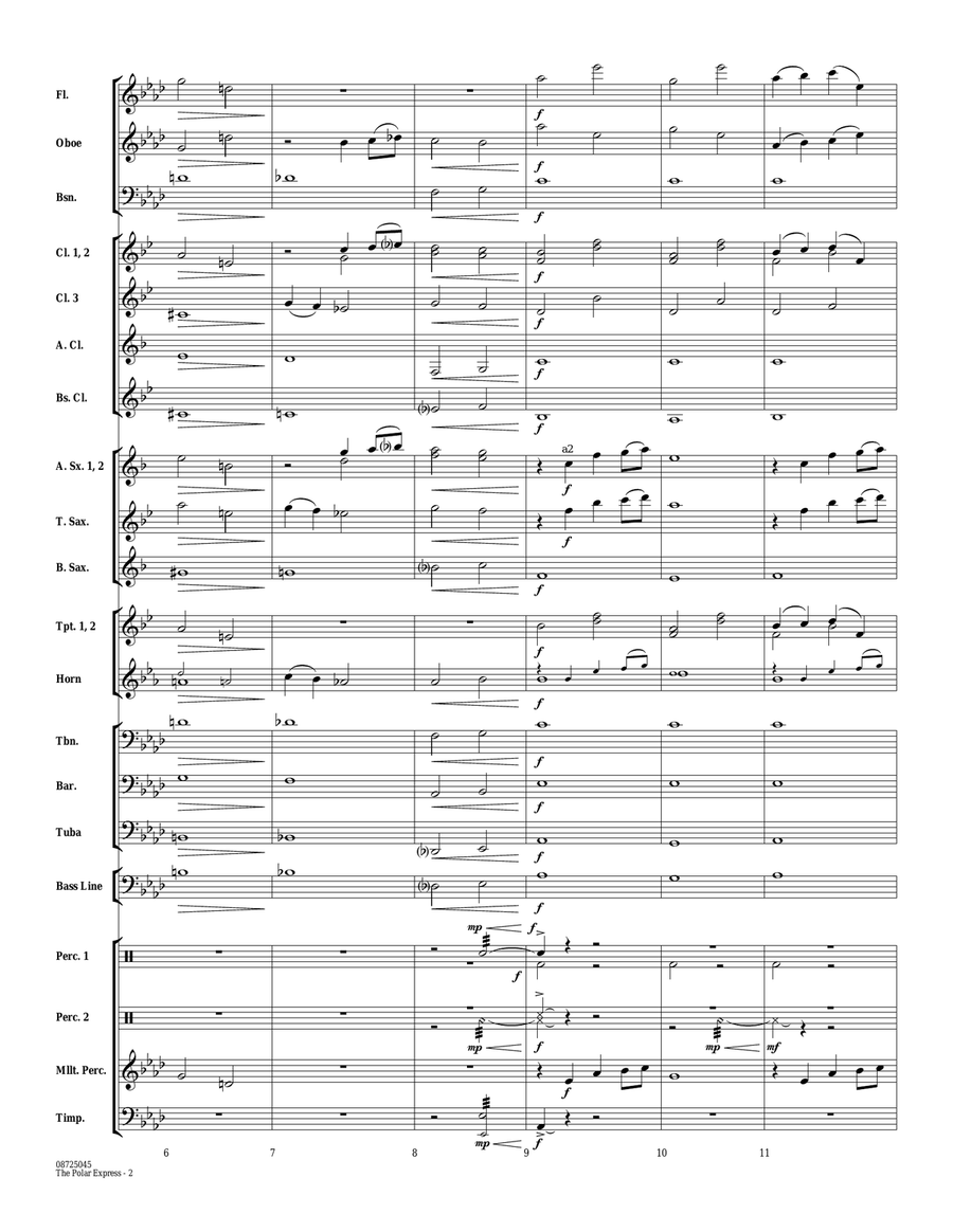 The Polar Express (Medley) (arr. Paul Lavender) - Full Score Concert Band scores gallery preview page 2
