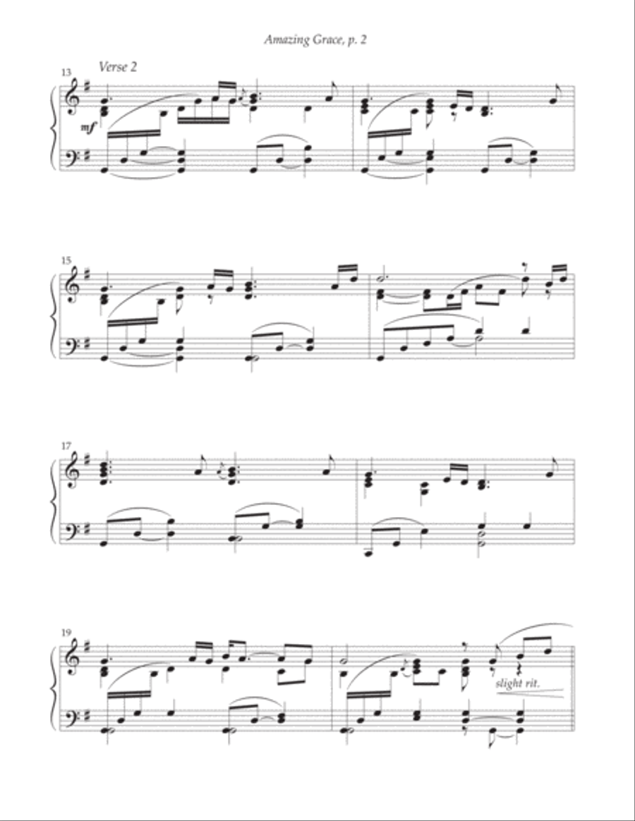 Amazing Grace (my Chains Are Gone) Piano Solo scores gallery preview page 2