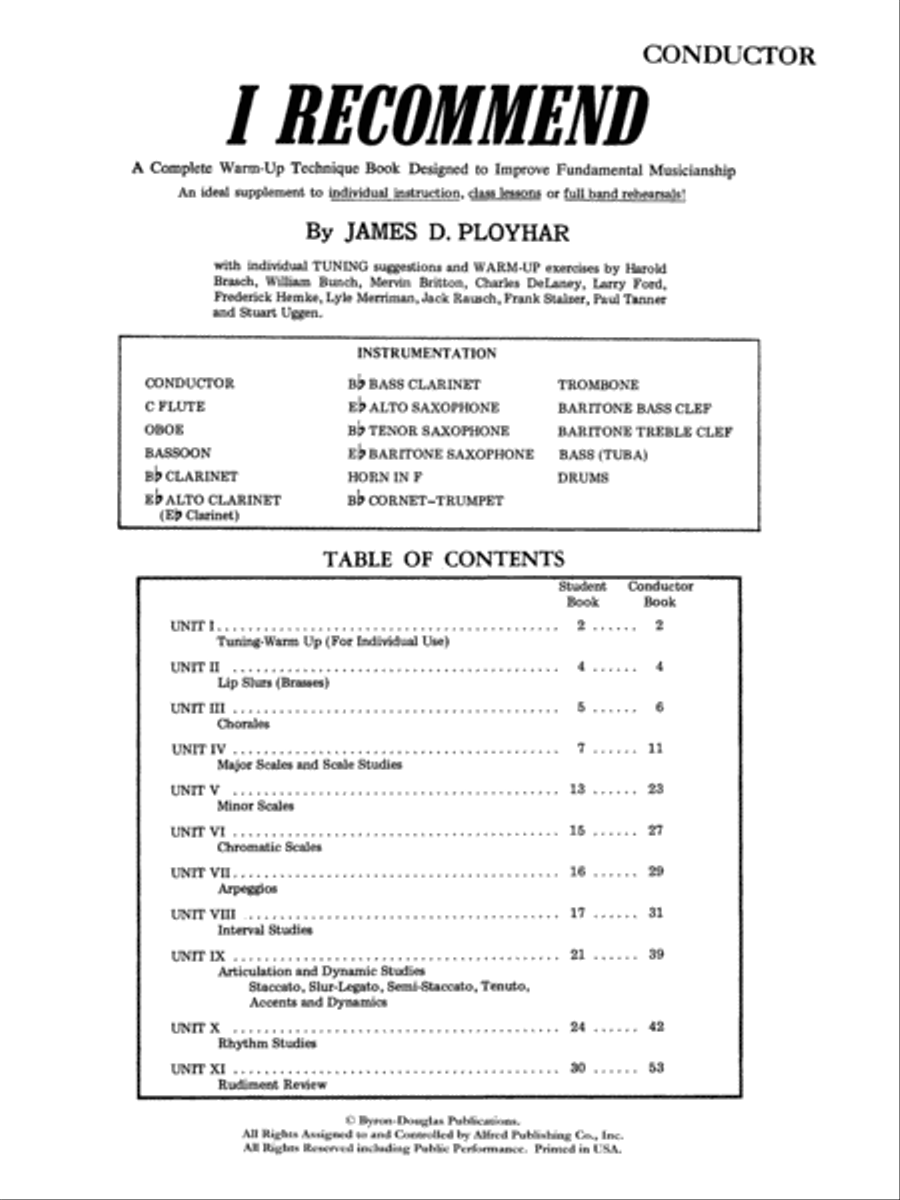 I Recommend I Recommend Concert Band Methods scores gallery preview page 2