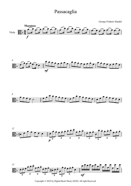 Passacaglia - George Frideric Handel (Viola)