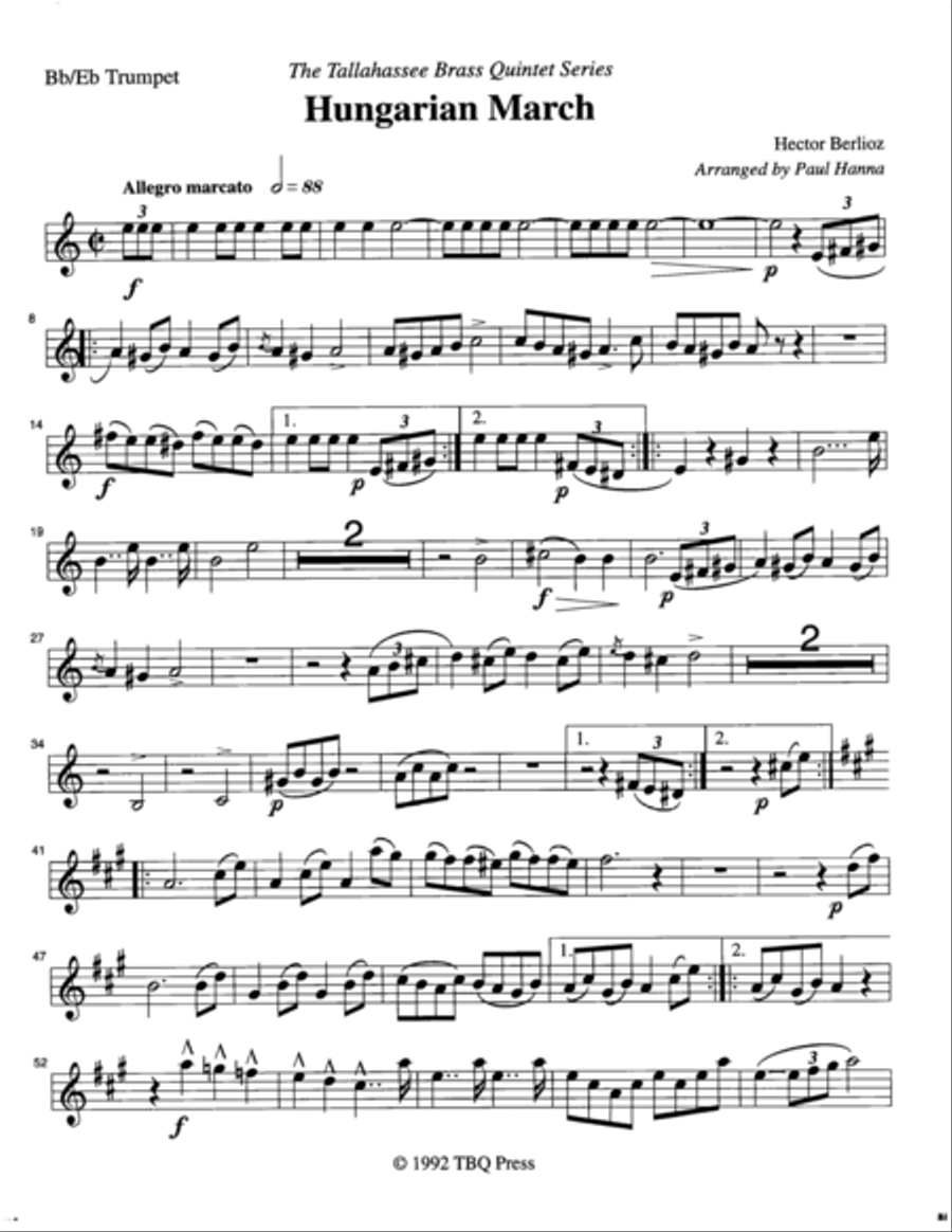 Hungarian March Brass Ensemble scores gallery preview page 2