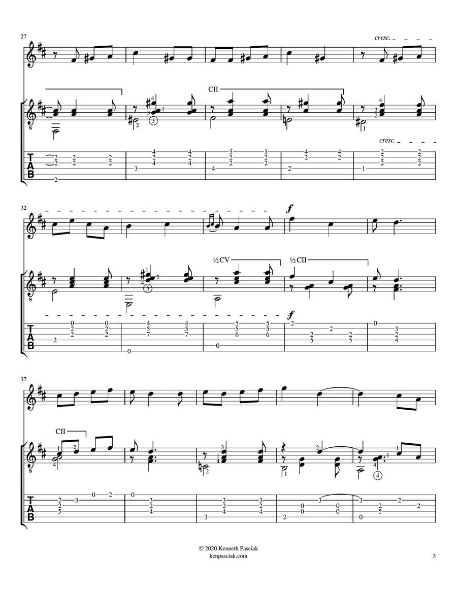 Luna d'estate (for Flute or Violin and Guitar) Flute scores gallery preview page 5