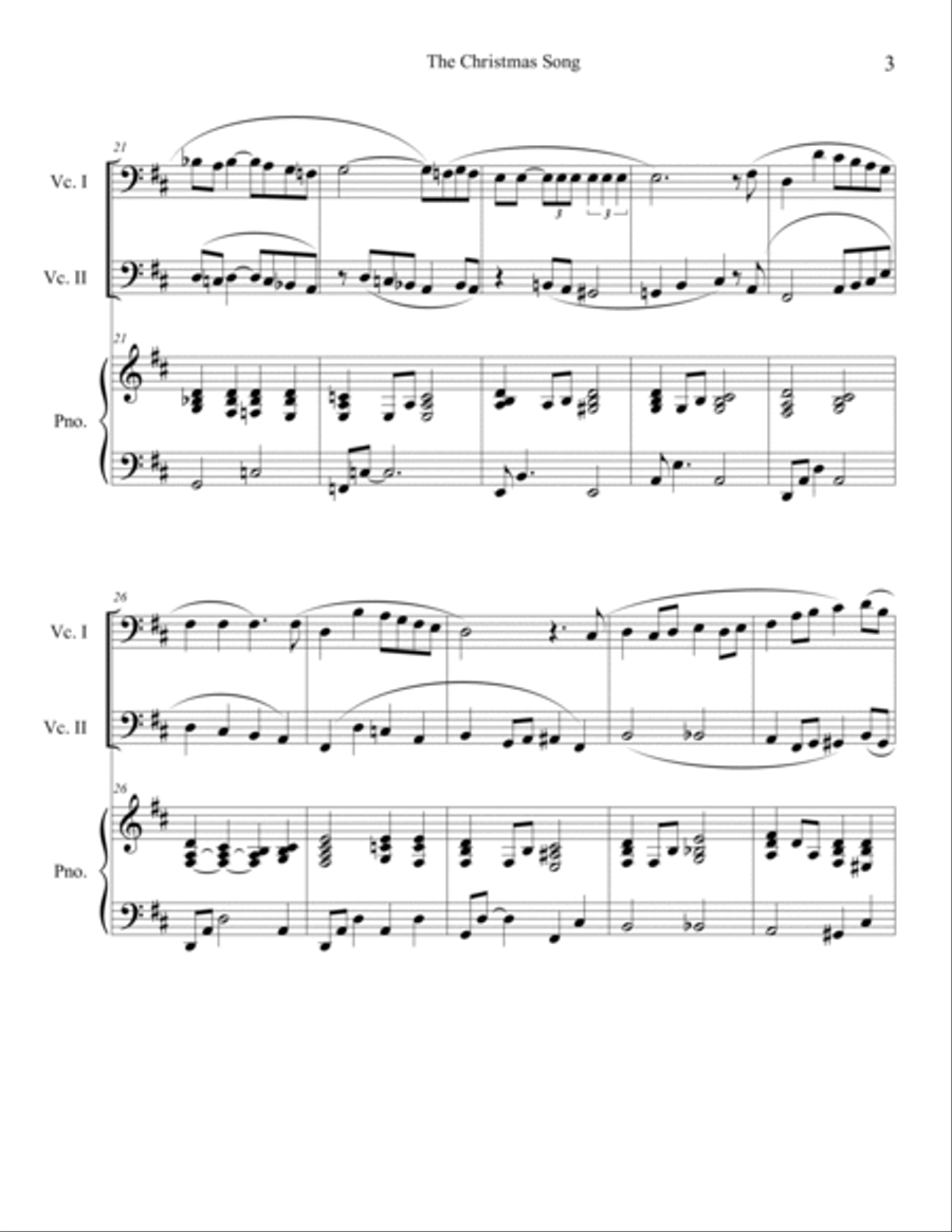 The Christmas Song (chestnuts Roasting On An Open Fire) String Duet scores gallery preview page 3