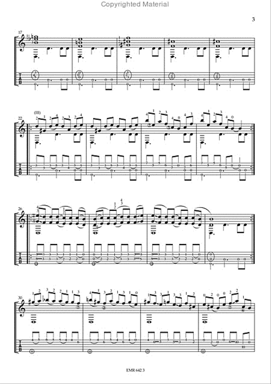 Le cri des moustiques a chaque fois que tombe une fleur de chevrefeuille (avec tablature) Guitar Tablature scores gallery preview page 3