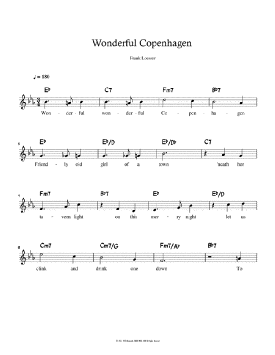 Wonderful Copenhagen Piano scores gallery preview page 1