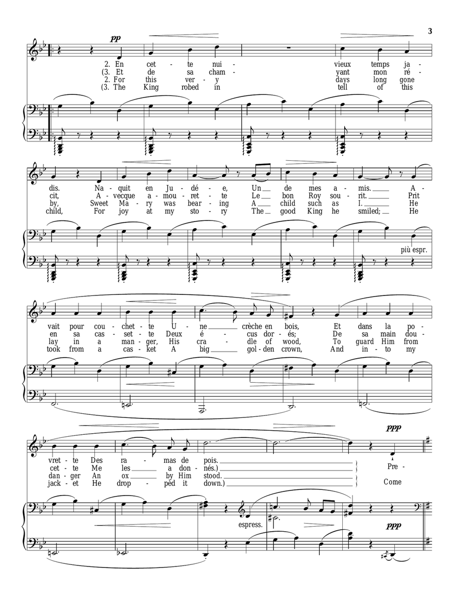 La Noël passée Piano, Vocal scores gallery preview page 3
