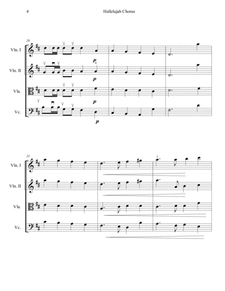 Hallelujah Chorus from The Messiah for String Quartet image number null