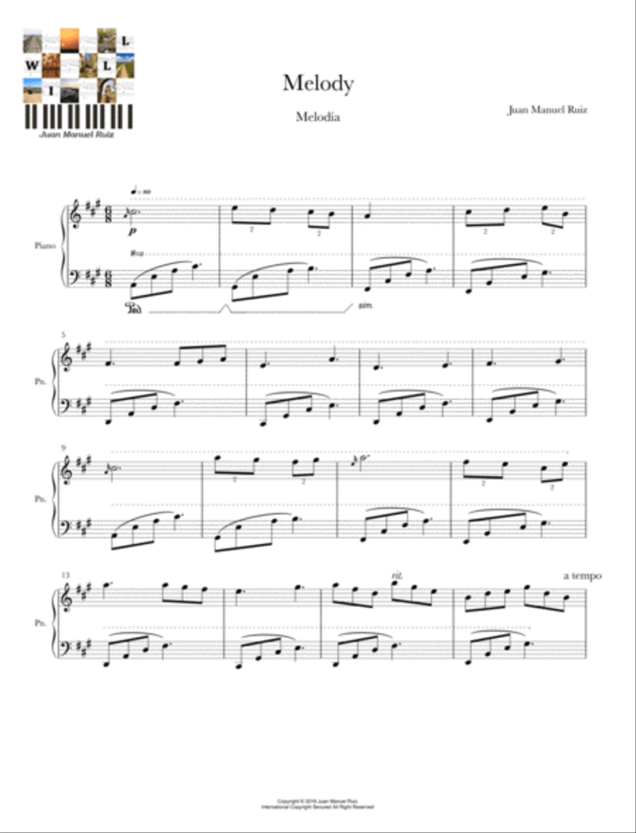 Melody Piano Solo scores gallery preview page 1