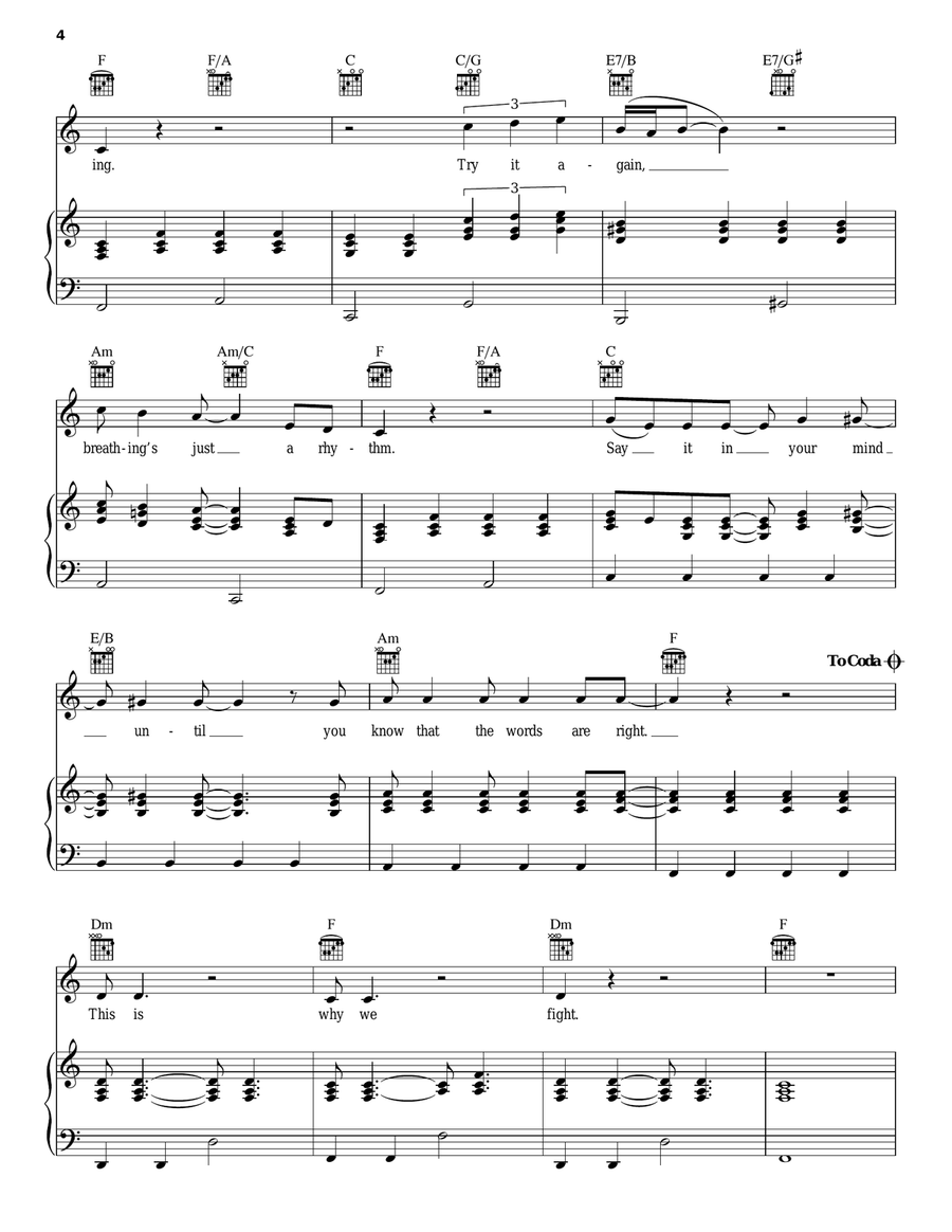 One More Time With Feeling Piano, Vocal, Guitar scores gallery preview page 4