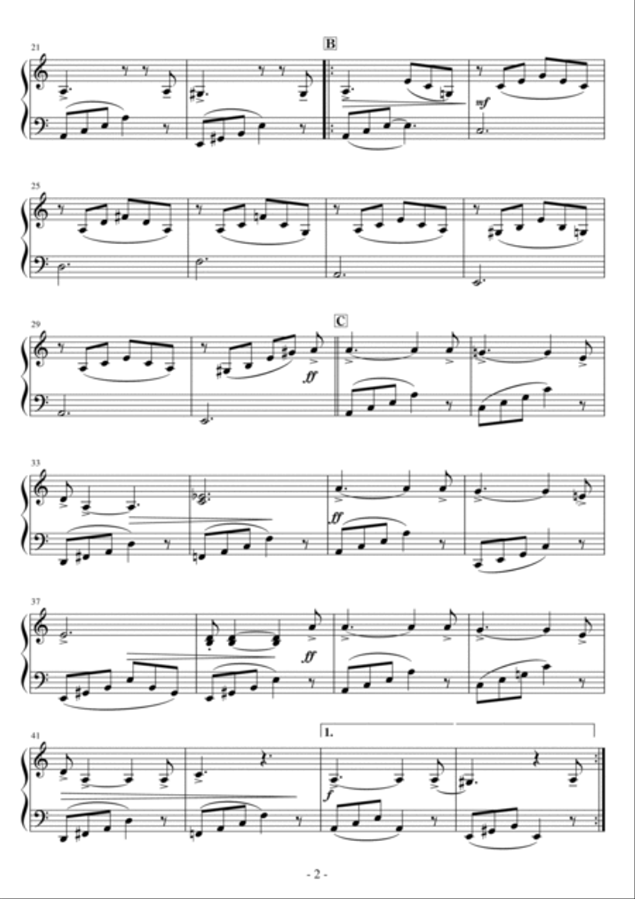 The House Of The Rising Sun Easy Piano scores gallery preview page 2