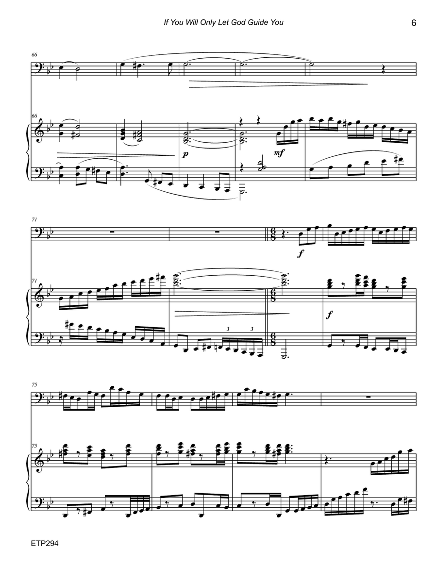 IF YOU WILL ONLY LET GOD GUIDE YOU - Euphonium Solo with advanced Piano Accompaniment Small Ensemble scores gallery preview page 6