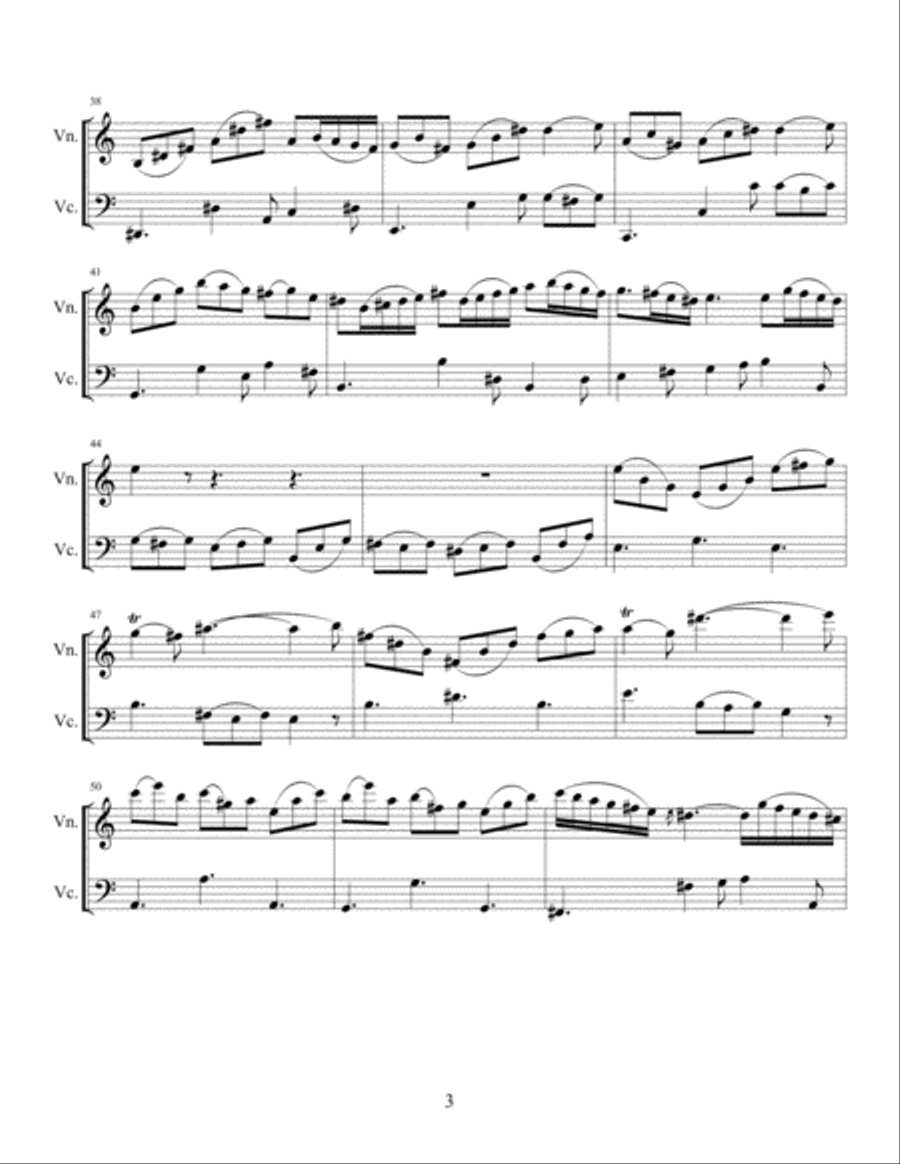 Violin Concerto in A Minor, BWV 1041 Third Movement String Duet scores gallery preview page 4