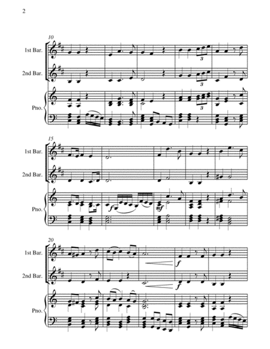 Lascia Ch'io Pianga - From Opera 'Rinaldo' - G.F. Handel ( 2 B Flat Baritones and Piano) image number null