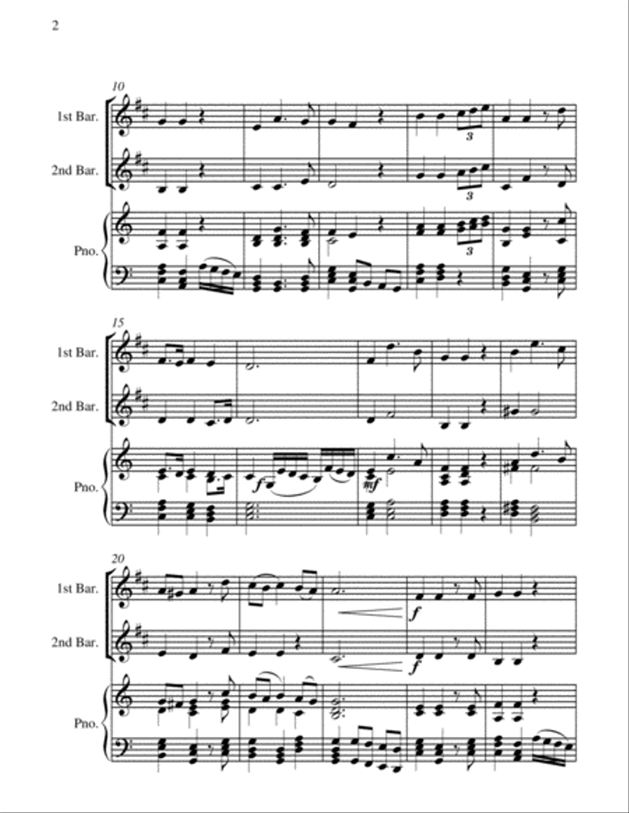 Lascia Ch'io Pianga - From Opera 'Rinaldo' - G.F. Handel ( 2 B Flat Baritones and Piano) Brass Duet scores gallery preview page 6