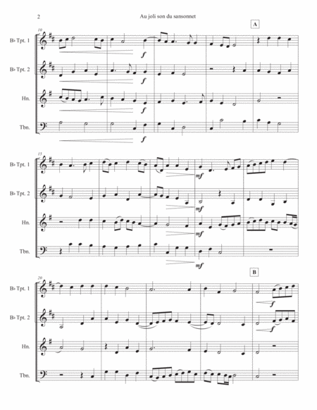 "Au joli son du sansonnet" for Brass Quartet - Pierre Passereau image number null