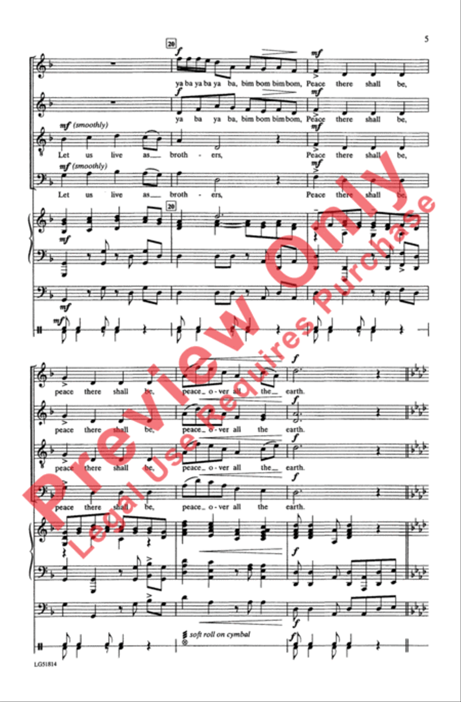 Ya Ba Bom 4-Part scores gallery preview page 5