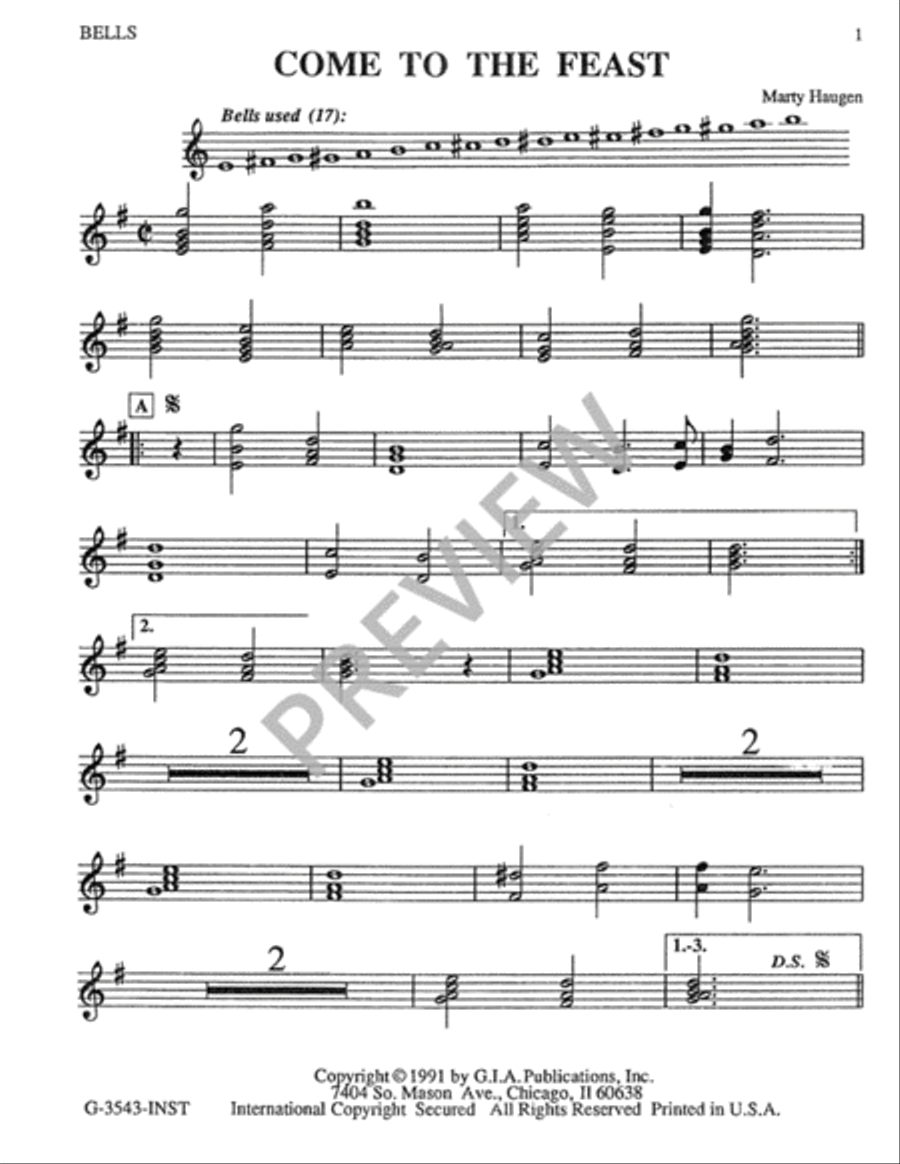 Come to the Feast - Instrument edition Handbell Choir scores gallery preview page 10