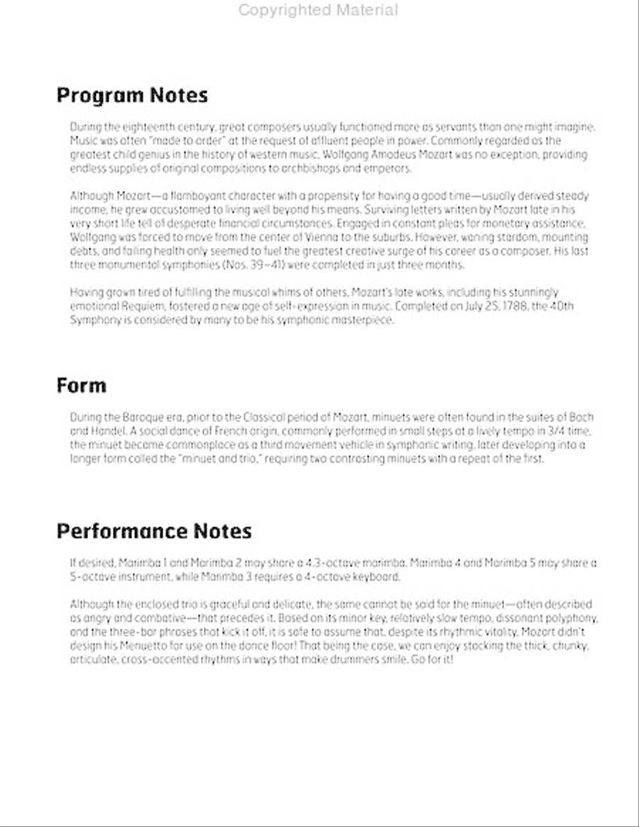 Menuetto Percussion Ensemble scores gallery preview page 3