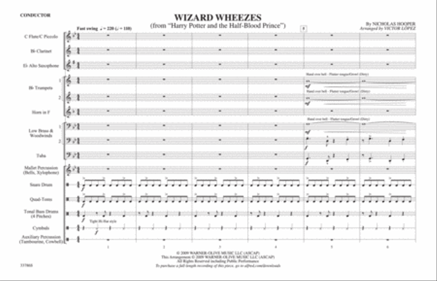 Wizard Wheezes (from Harry Potter and the Half-Blood Prince) Marching Band scores gallery preview page 2