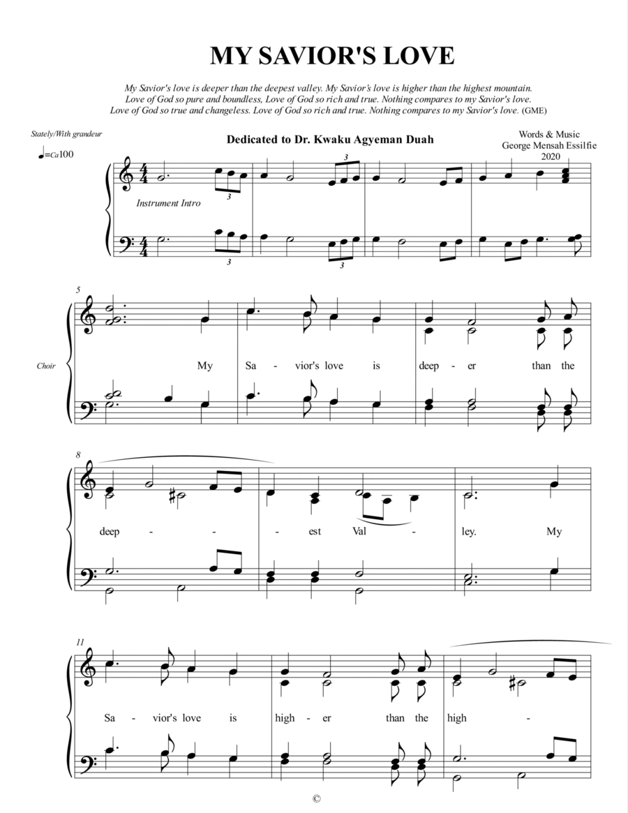 My Savior's Love 4-Part scores gallery preview page 1