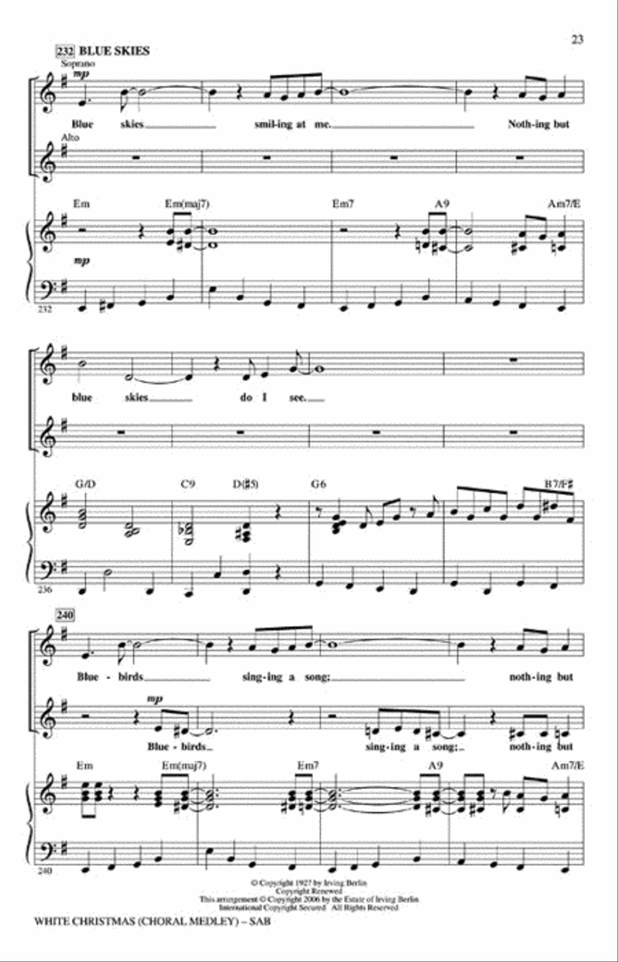 White Christmas (Choral Medley) 3-Part scores gallery preview page 6