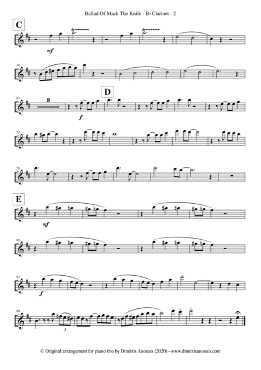 Mack The Knife Clarinet scores gallery preview page 4