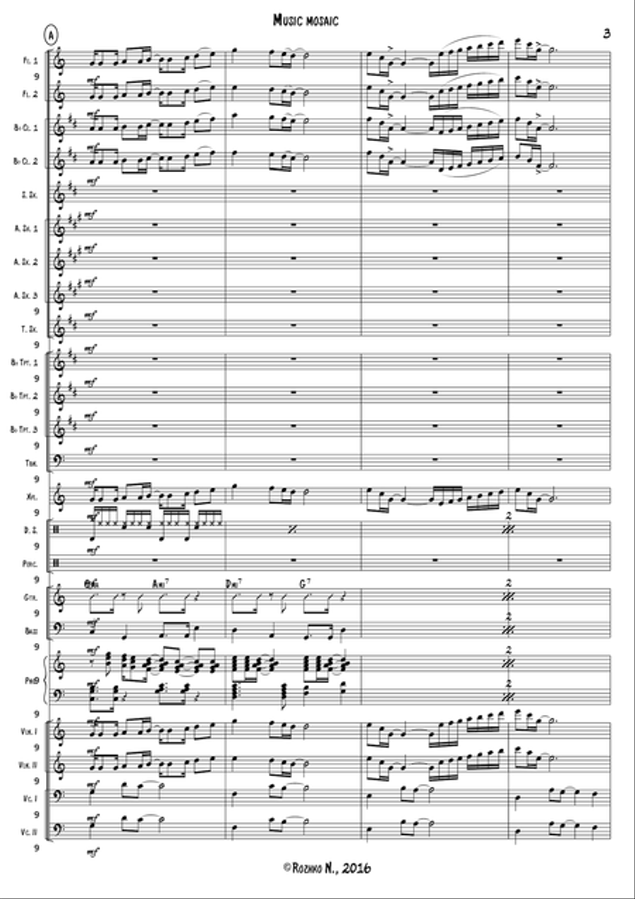 Music Mosaic (for a Variety Orchestra) Chamber Orchestra scores gallery preview page 4